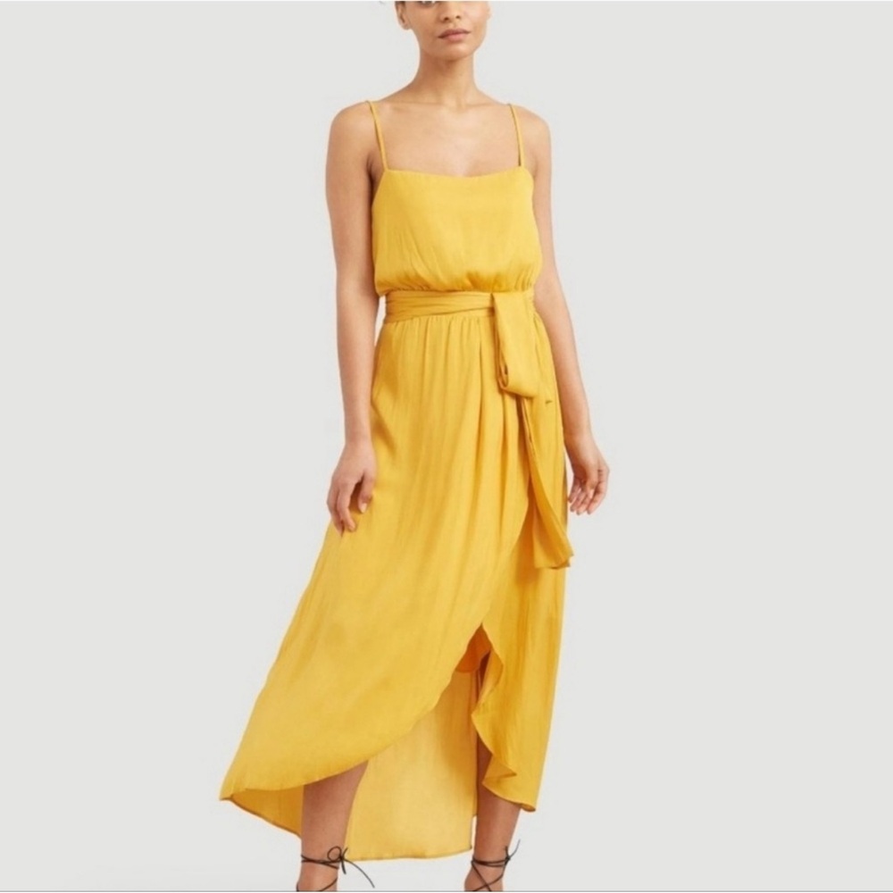 Modern Citizen Mila‎ Marigold Yellow Layered Midi Dress